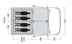 Outwell Springville 4SA Tent (2023) -Cheap Camping Shop 111275 springville 4sa drawing floorplan3