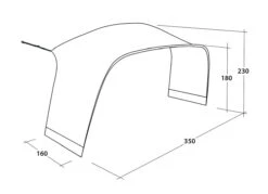 Outwell Lounge Tent Connector L (2023) -Cheap Camping Shop 111341 lounge tent connector l drawing perspective2