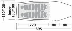 Robens Voyager 2EX Tent (2022) -Cheap Camping Shop 130263 voyager 2ex drawing floorplan3