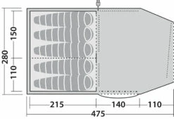 Robens Double Dreamer 5 Tent (2023) -Cheap Camping Shop 130279 double dreamer 5 drawing floorplan3