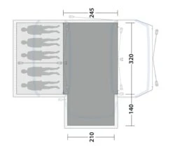 Outwell Oakdale 5PA Flat Woven Carpet 5 Outwell Oakdale 5PA Flat Woven Carpet -Cheap Camping Shop 170892 flat woven carpet oakdale 5pa drawing floorplan2