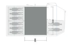 Outwell Knightdale 8PA Flat Woven Carpet -Cheap Camping Shop 170894 flat woven carpet knightdale 8pa drawing floorplan2