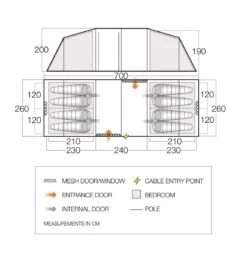 Vango Castlewood 800XL Poled Tent Package (2023) 5 Vango Castlewood 800XL Poled Tent Package (2023) -Cheap Camping Shop floorplan castlewood 800xl