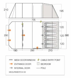 Vango Joro Poled 600XL Tent (2022) -Cheap Camping Shop joro 600xl floorplan low