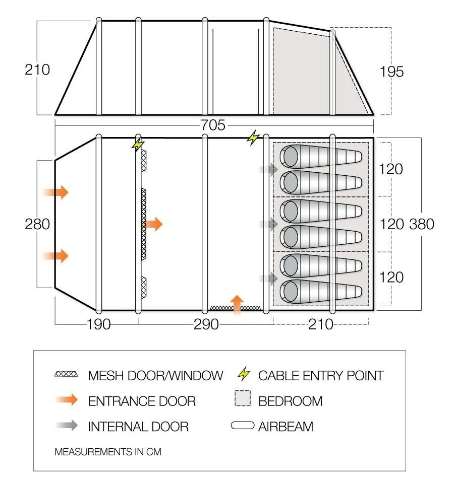 Vango Airbeam Vango Joro Air 600xl Dura Tent (2023) 5 Vango Airbeam Vango Joro Air 600xl Dura Tent (2023) - Image 5