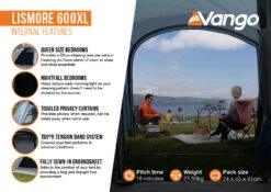 Vango Lismore 600XL Poled Tent Package (2023) -Cheap Camping Shop lismore 600xl infographic2