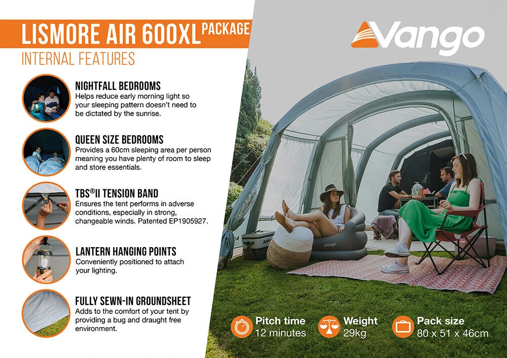 Vango Airbeam Vango Lismore Air 600XL Tent Package (2023) 5 Vango Airbeam Vango Lismore Air 600XL Tent Package (2023) - Image 5