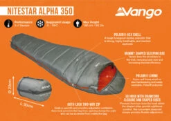 Vango Nitestar Alpha 350 Sleeping Bag (Fog) -Cheap Camping Shop nitestar 350 infographic
