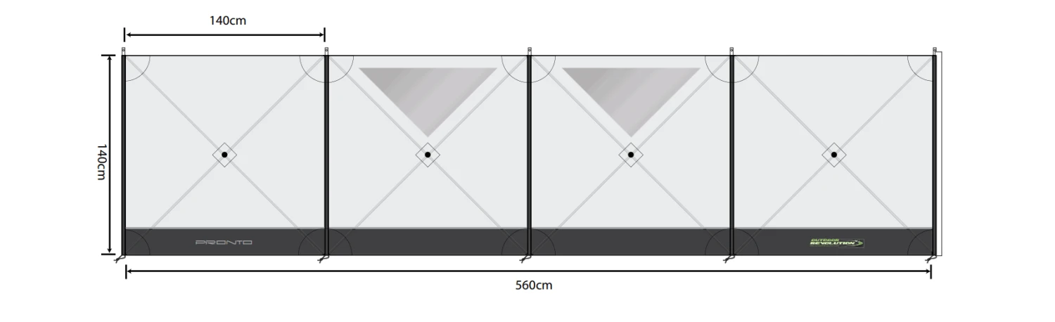 Outdoor Revolution Pronto Compact 4 Windbreak (125 * 500cm) 2 Outdoor Revolution Pronto Compact 4 Windbreak (125 * 500cm) - Image 2