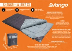 Vango Shangri-La Luxe XL Sleeping Bag (2023) -Cheap Camping Shop shangri la luxe xl infographic 1