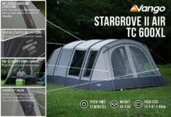 Vango Airbeam Vango Stargrove II TC 600XL Air Tent (2022) -Cheap Camping Shop stargrove ii air tc 600xl low res2