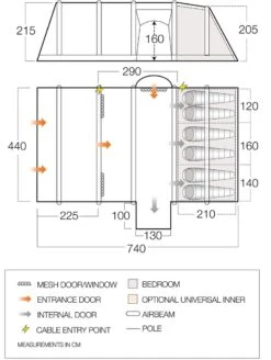 Vango Airbeam Vango Rome II Air 650XL Tent Package (2023) 19 Vango Airbeam Vango Rome II Air 650XL Tent Package (2023) -Cheap Camping Shop vango 2021 tents floorplan rome air 650xl hi