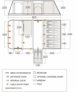 Vango Airbeam Vango Tahiti 850XL Air Tent (2023) 15 Vango Airbeam Vango Tahiti 850XL Air Tent (2023) -Cheap Camping Shop vango 2021 tents floorplan tahiti ii air 850xl hi